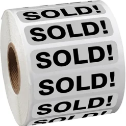 Sticker by the Roll - Rectangle - 1/2 inches x 2 inches