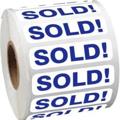 Sticker by the Roll - Rectangle - 1/2 inches x 2 inches