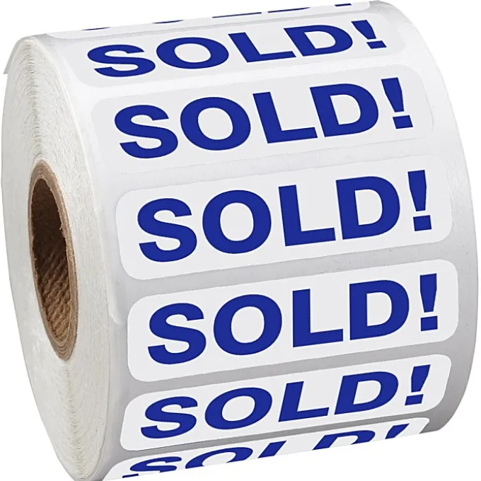 Sticker by the Roll - Rectangle - 1/2 inches x 2 inches