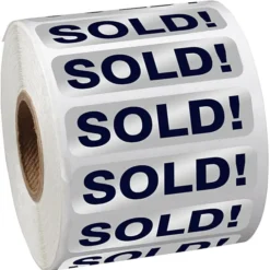Sticker by the Roll - Rectangle - 1/2 inches x 2 inches