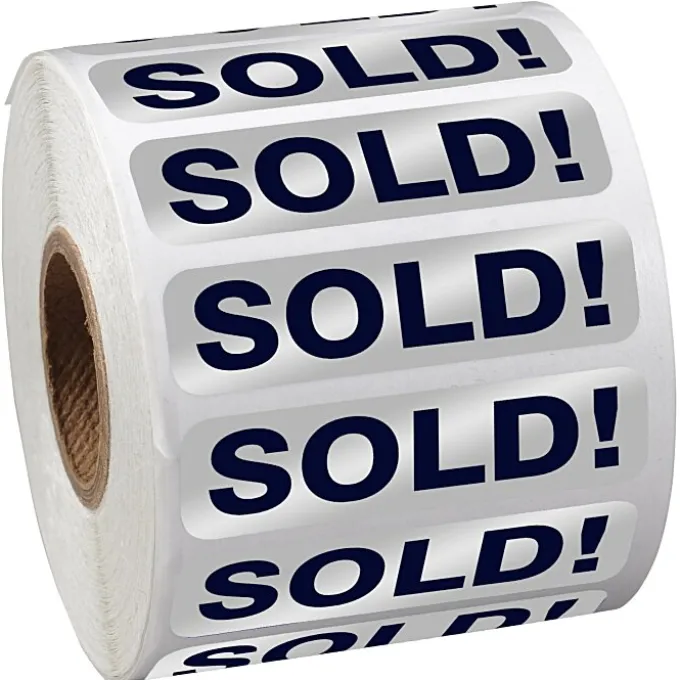 Sticker by the Roll - Rectangle - 1/2 inches x 2 inches