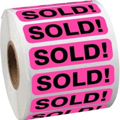Sticker by the Roll - Rectangle - 1/2 inches x 2 inches