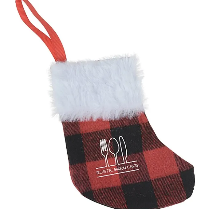 Stocking Plaid Holiday Ornament