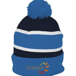 Striped Pom Pom Cuffed Beanie
