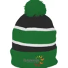 Striped Pom Pom Cuffed Beanie - 24 hr