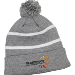 Striped Pom Pom Cuffed Beanie - 24 hr
