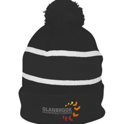 Striped Pom Pom Cuffed Beanie - 24 hr