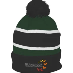 Striped Pom Pom Cuffed Beanie - 24 hr