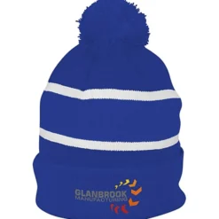 Striped Pom Pom Cuffed Beanie - 24 hr