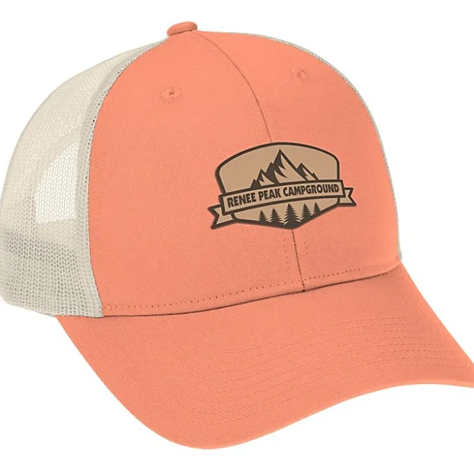 Structured Cotton Twill Trucker Cap - Laser Engraved Patch - 24 hr