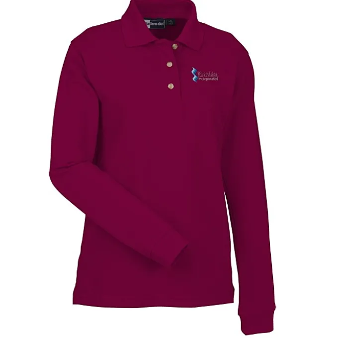 Superblend Long Sleeve Pique Polo - Ladies'