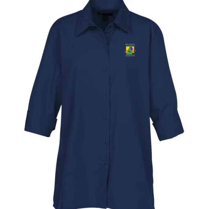 Superblend 3/4 Sleeve Poplin Swing Shirt - Ladies'