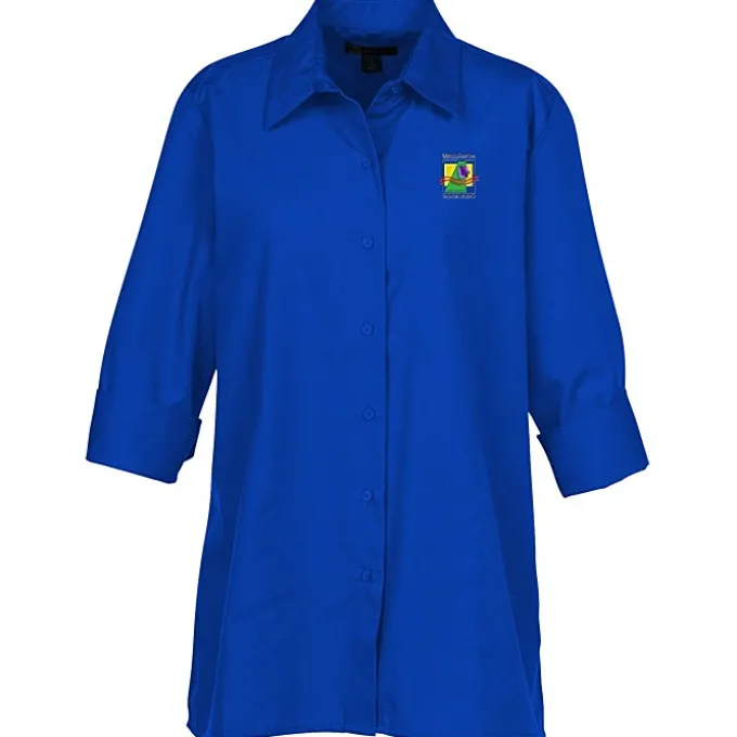 Superblend 3/4 Sleeve Poplin Swing Shirt - Ladies'