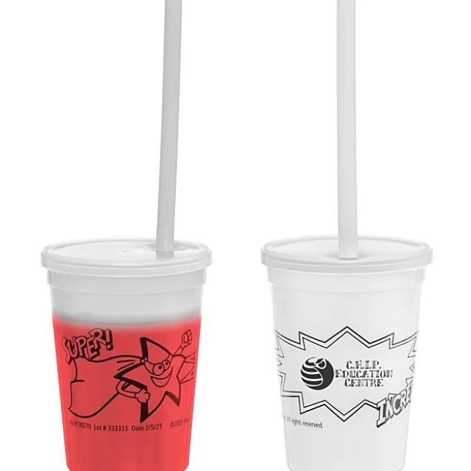 Super Kid Mood Stadium Cup with Straw - 12 oz - Superhero
