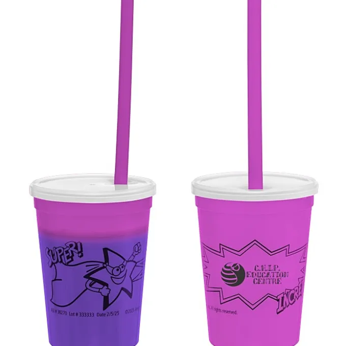 Super Kid Mood Stadium Cup with Straw - 12 oz - Superhero