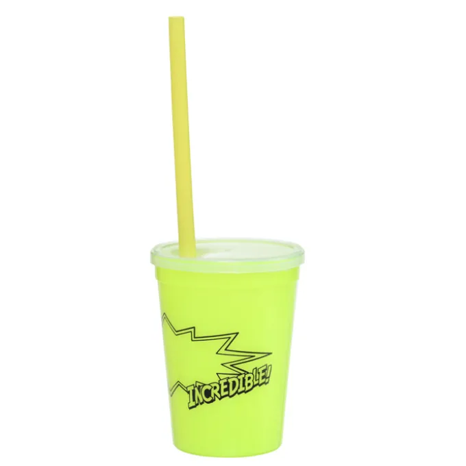 Super Kid Mood Stadium Cup with Straw - 12 oz - Superhero