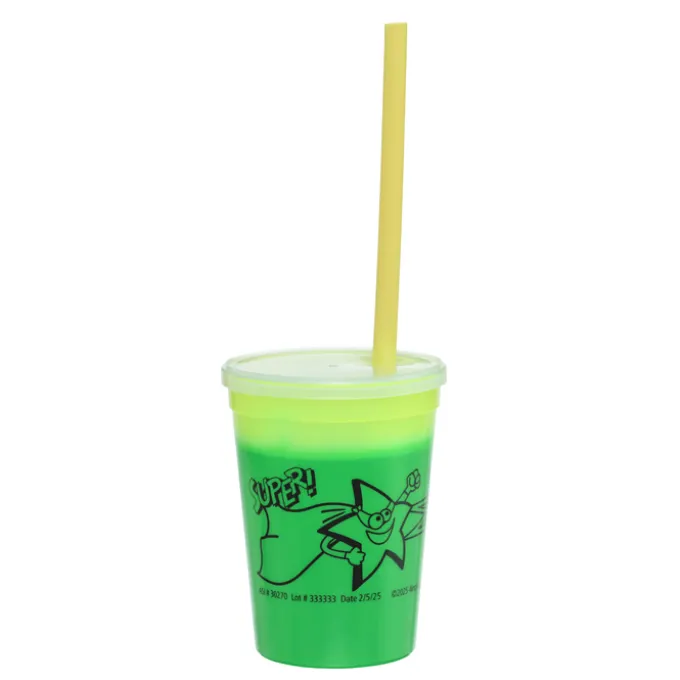 Super Kid Mood Stadium Cup with Straw - 12 oz - Superhero