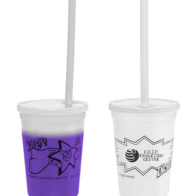 Super Kid Mood Stadium Cup with Straw - 12 oz - Superhero