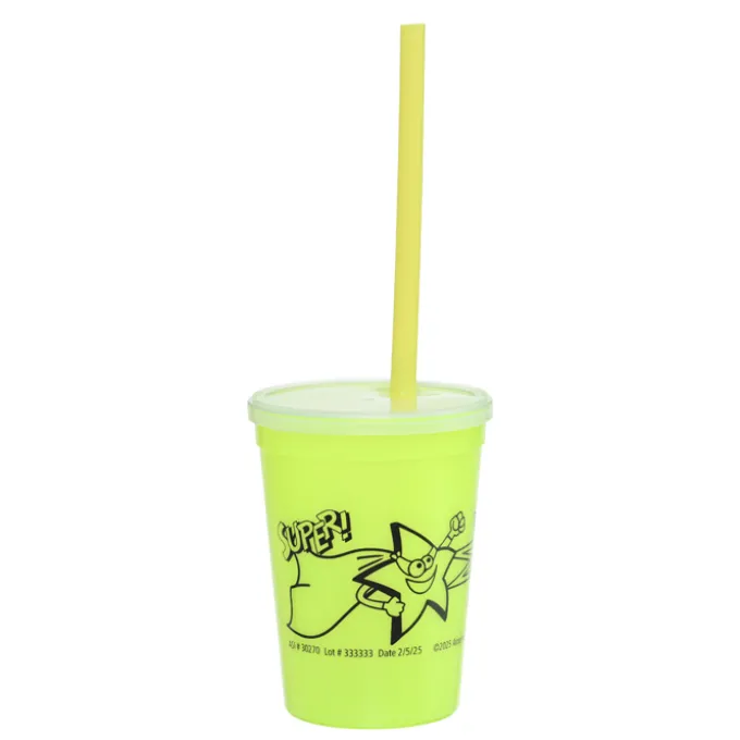 Super Kid Mood Stadium Cup with Straw - 12 oz - Superhero