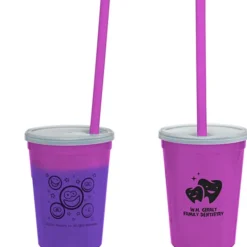 Super Kid Mood Stadium Cup with Straw - 12 oz - Smiley Faces