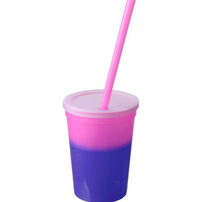 Super Kid Mood Stadium Cup with Straw - 12 oz - Smiley Faces