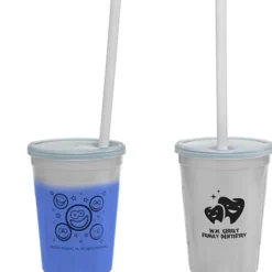 Super Kid Mood Stadium Cup with Straw - 12 oz - Smiley Faces