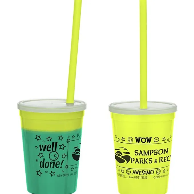 Super Kid Mood Stadium Cup with Straw - 12 oz - Wow Words