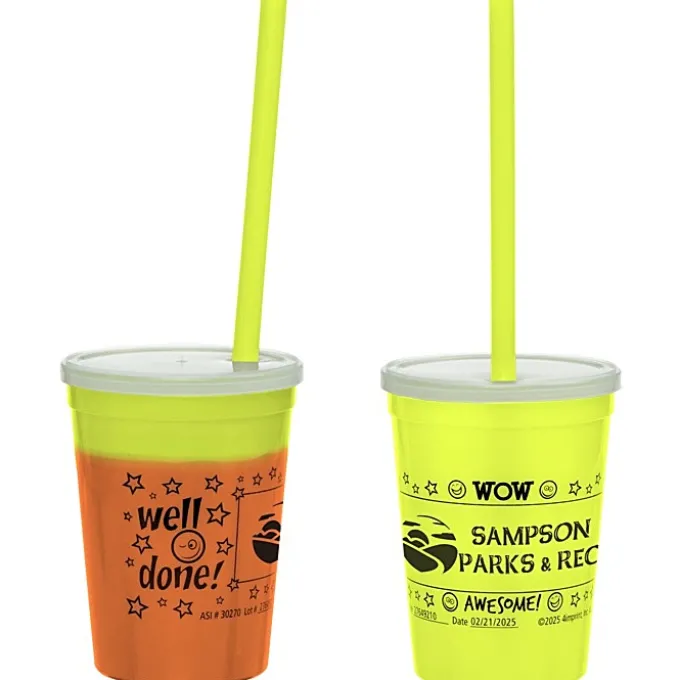 Super Kid Mood Stadium Cup with Straw - 12 oz - Wow Words