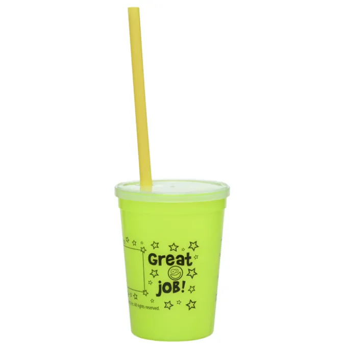 Super Kid Mood Stadium Cup with Straw - 12 oz - Wow Words