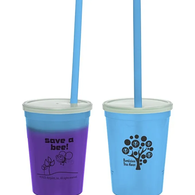 Super Kid Mood Stadium Cup with Straw - 12 oz - Go Green
