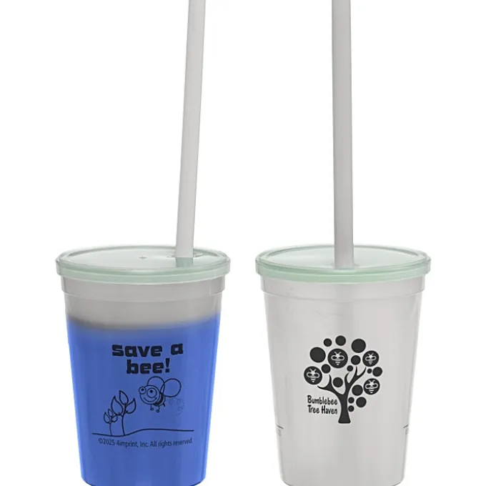 Super Kid Mood Stadium Cup with Straw - 12 oz - Go Green