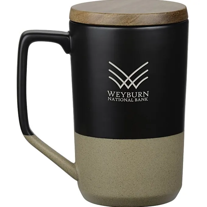 Tahoe Tea and Coffee Mug with Lid - 15 oz - Laser Imprint