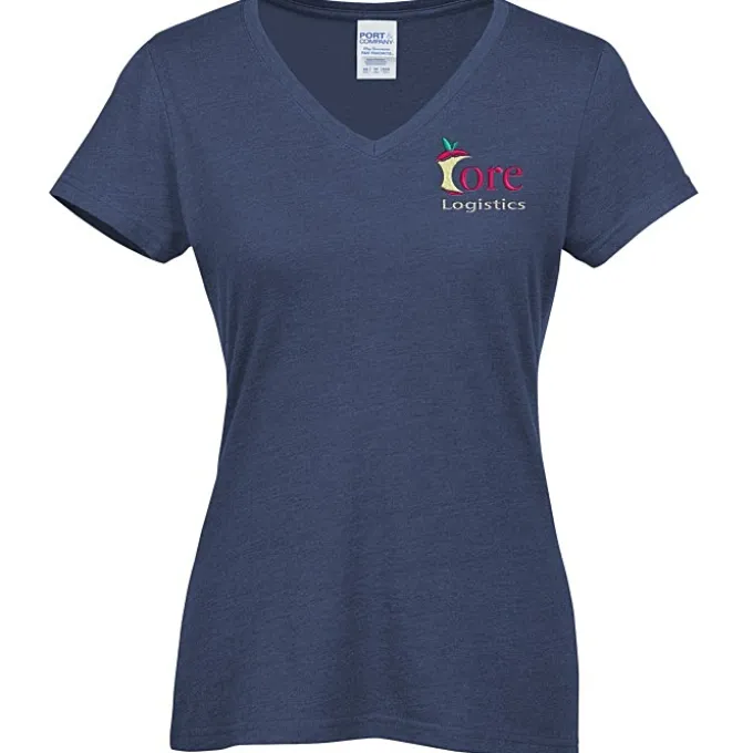 Team Favorite Blended V-Neck T-Shirt - Ladies' - Embroidered