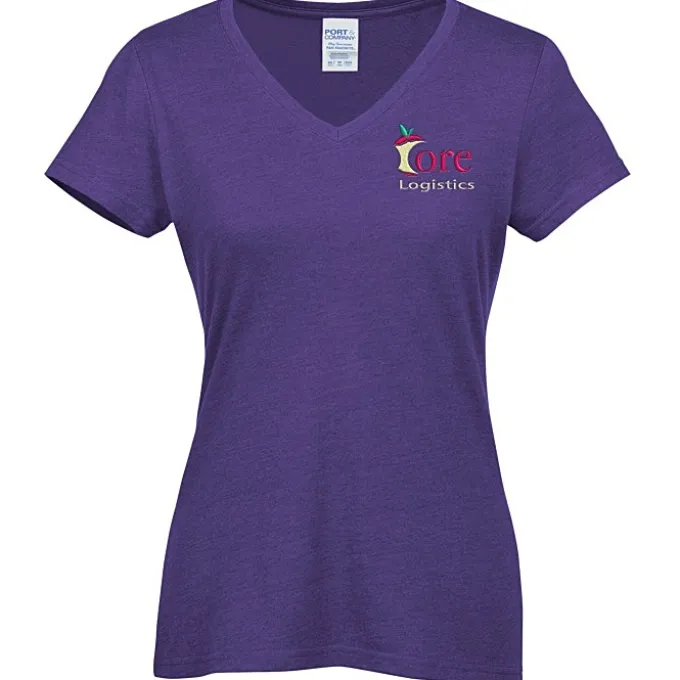 Team Favorite Blended V-Neck T-Shirt - Ladies' - Embroidered