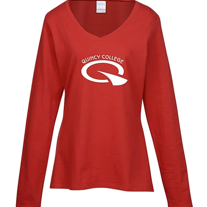 Team Favorite 4.5-oz V-Neck Long Sleeve T-Shirt - Ladies' - Screen