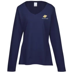 Team Favorite 4.5-oz V-Neck Long Sleeve T-Shirt - Ladies' - Embroidered