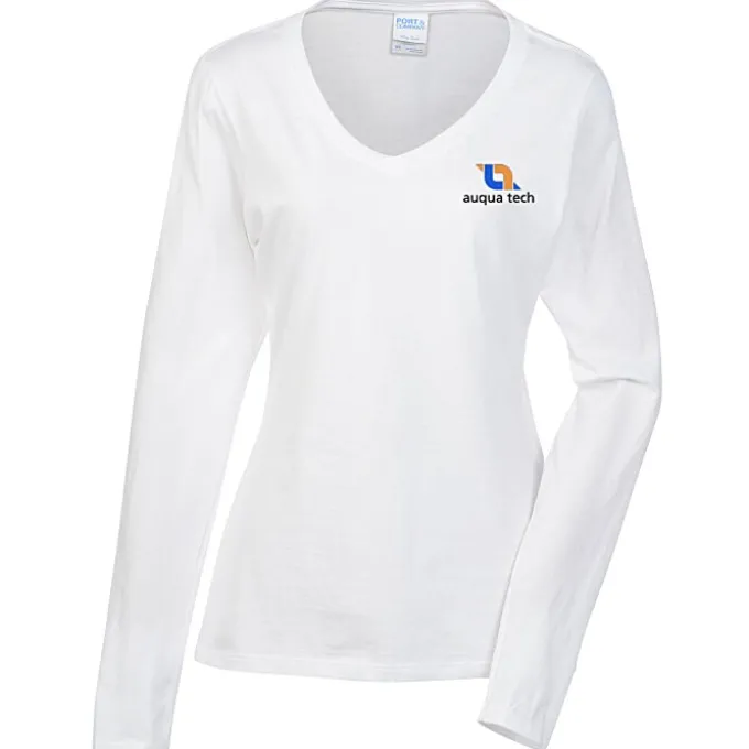 Team Favorite 4.5-oz V-Neck Long Sleeve T-Shirt - Ladies' - Embroidered