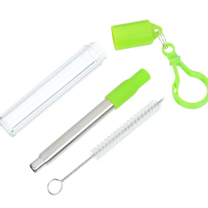 Telescopic Stainless Straw in Carabiner Case - 24 hr