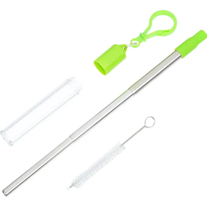 Telescopic Stainless Straw in Carabiner Case - 24 hr