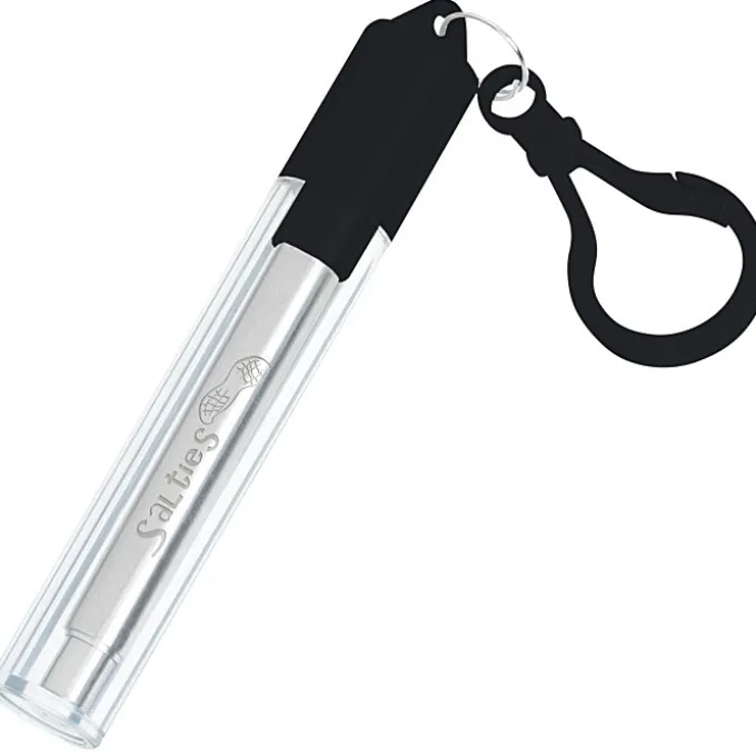 Telescopic Stainless Straw in Carabiner Case - Laser Engraved