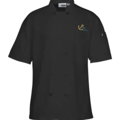 Ten Button Short Sleeve Chef Coat with Mesh Back - 24 hr
