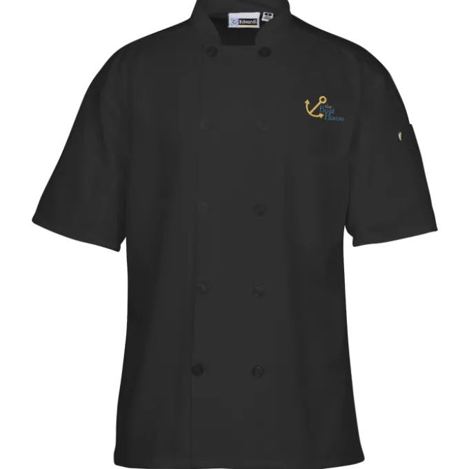 Ten Button Short Sleeve Chef Coat with Mesh Back