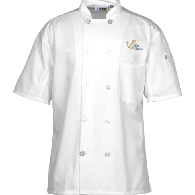 Ten Button Short Sleeve Chef Coat with Mesh Back