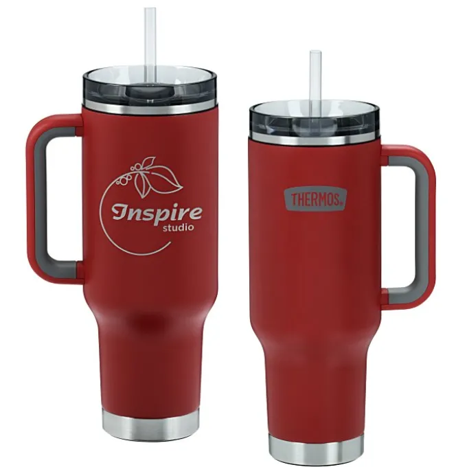 Thermos Vacuum Mug with Straw - 40 oz. - Laser Engraved - 24 hr