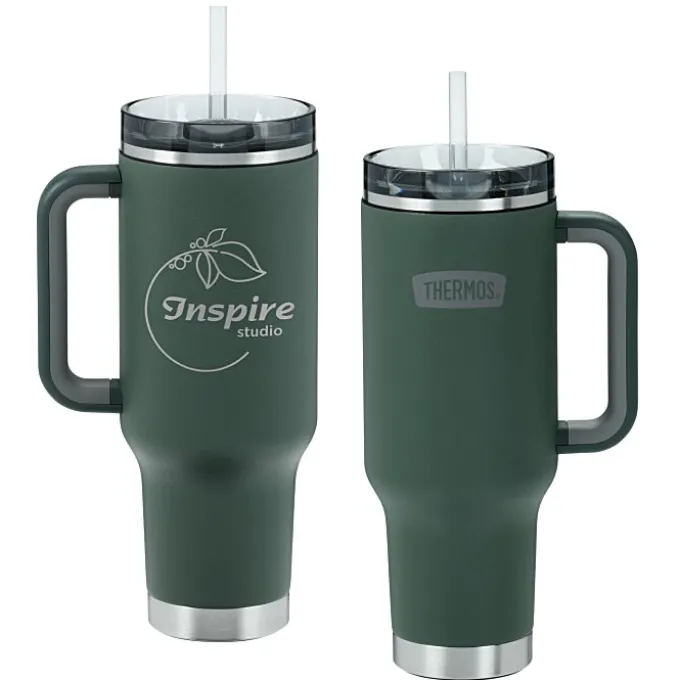 Thermos Vacuum Mug with Straw - 40 oz. - Laser Engraved - 24 hr