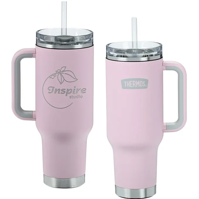 Thermos Vacuum Mug with Straw - 40 oz. - Laser Engraved - 24 hr