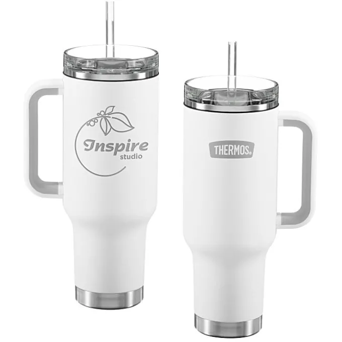 Thermos Vacuum Mug with Straw - 40 oz. - Laser Engraved - 24 hr
