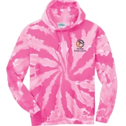 Tie-Dye Swirl Hoodie - Embroidered