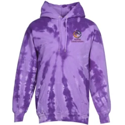 Tie-Dye Swirl Hoodie - Embroidered