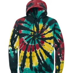 Tie-Dye Swirl Hoodie - Embroidered